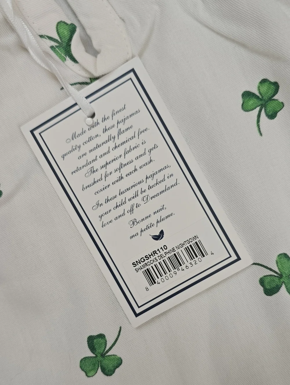 NEW -Petite Plume sz 10 Delphine Shamrocks Nightgown